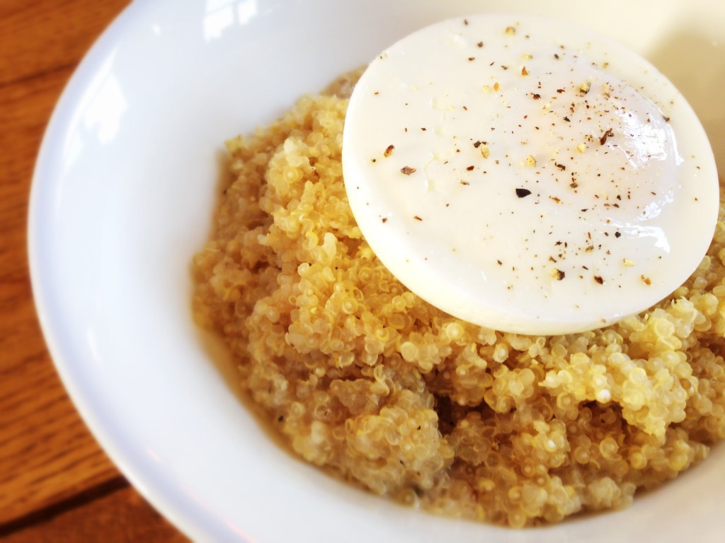 Quinoa porridge with poached egg recipe