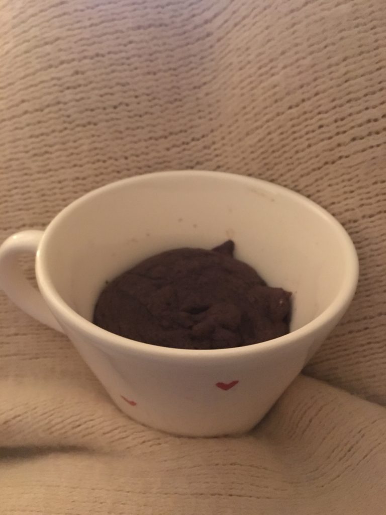 Mug cake made using The Multitasker chocolate flavour