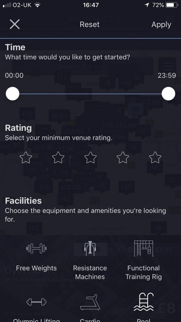 esquared fitness on demand review - app screenshots