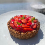 strawberry rose cardamom granola tart